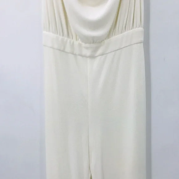 Misha Moyra Pantsuit Cowl Neck Jumpsuit Ivory Size 8 - Picture 6 of 13